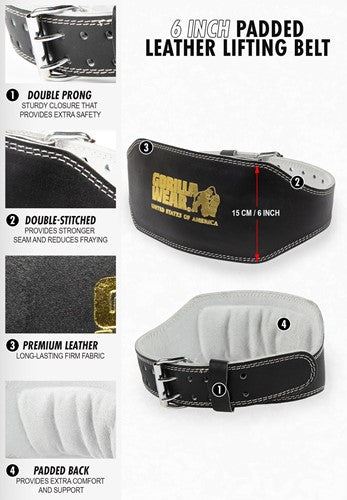 Ceinture de force en cuir 6 inch – Image 3