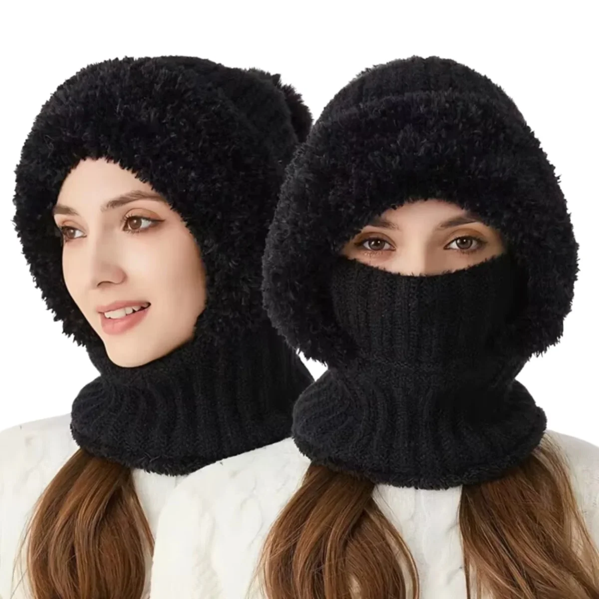 Bonnet Cagoule en Velours Femme – Image 4