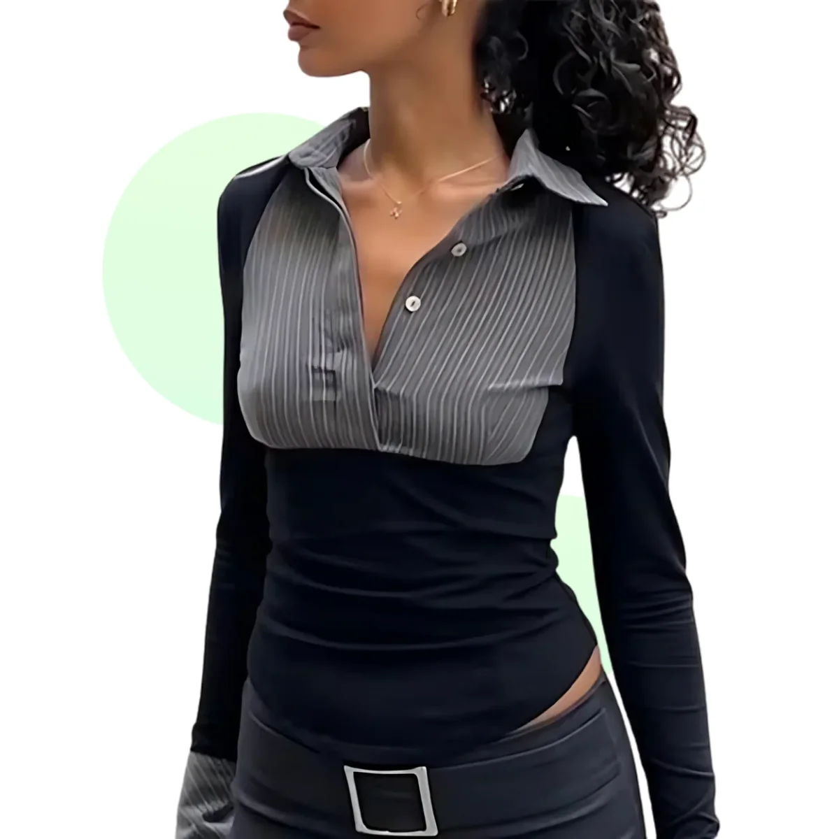 Chemise Patchwork Rayée – Image 2