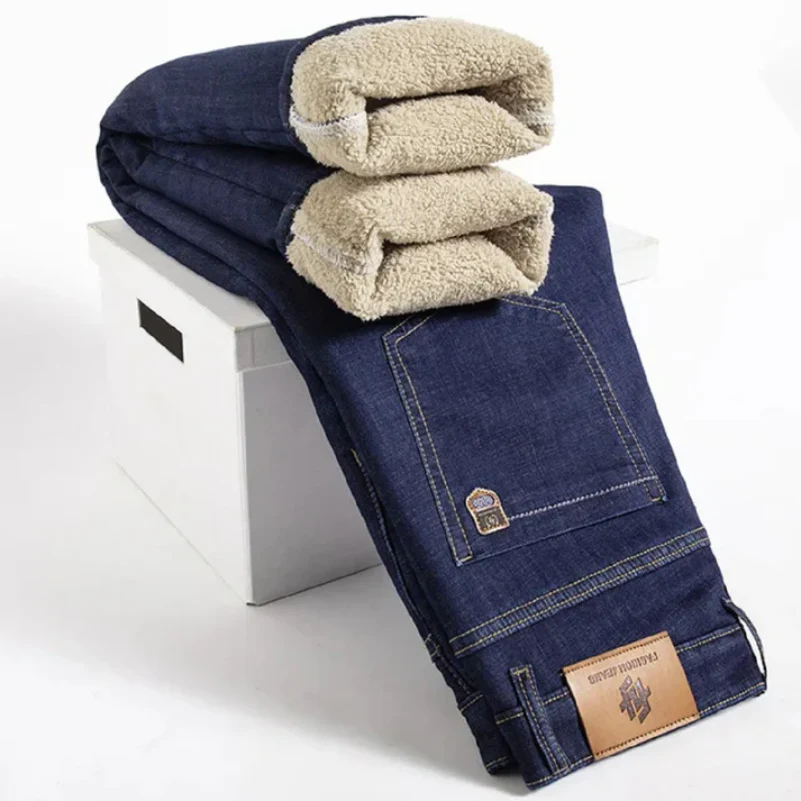 Jean homme doublé polaire hiver Denim chaud et confortable – Image 5