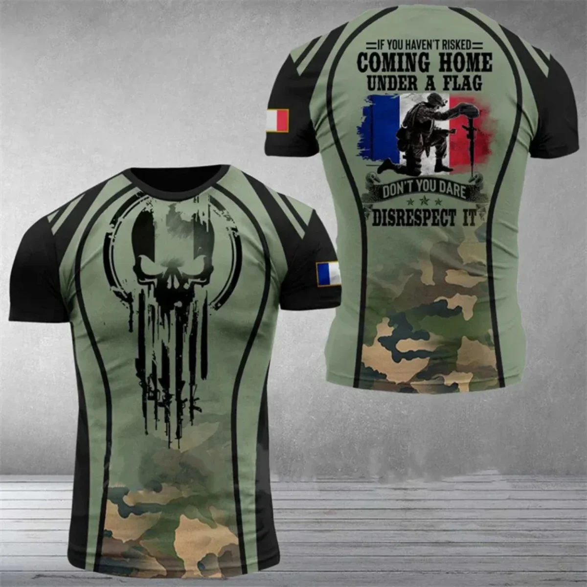 T-shirt Militaire Patriotique Style Armée Fierté Nationale – Image 6