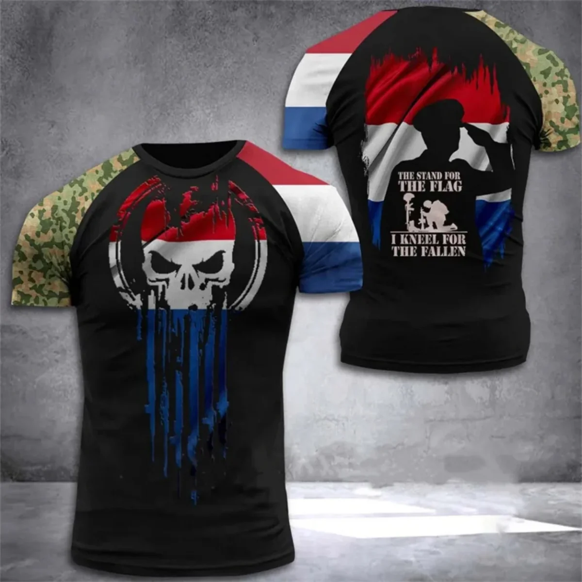 T-shirt Militaire Patriotique Style Armée Fierté Nationale – Image 5