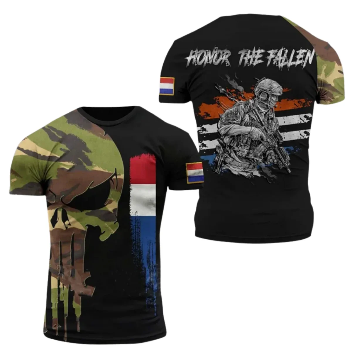 T-shirt Militaire Patriotique Style Armée Fierté Nationale – Image 2