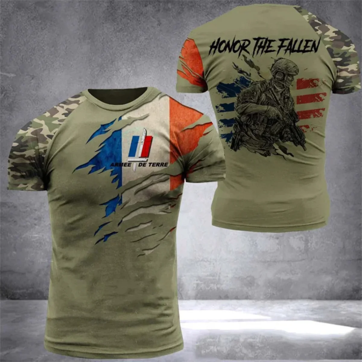 T-shirt Militaire Patriotique Style Armée Fierté Nationale – Image 9