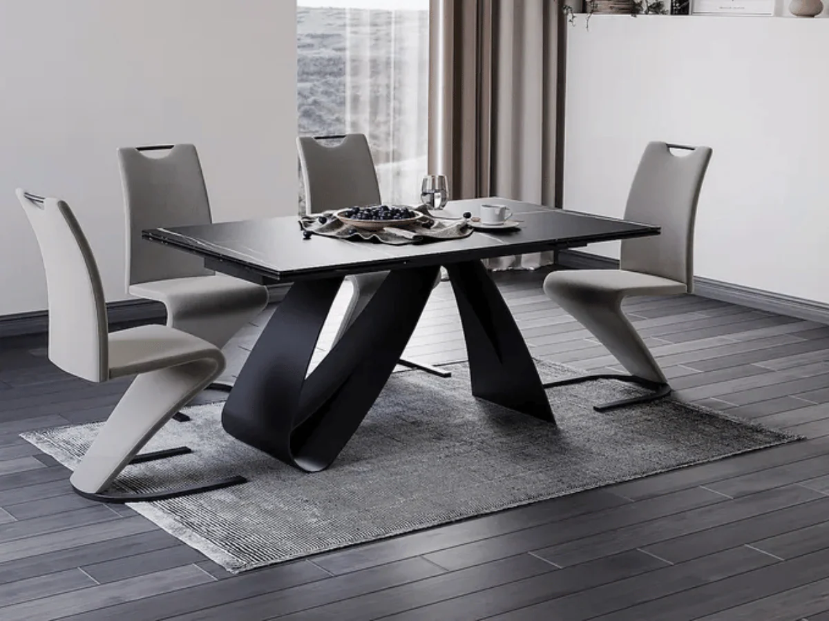 Table à manger extensible céramique marbre noir ALMA – Image 3